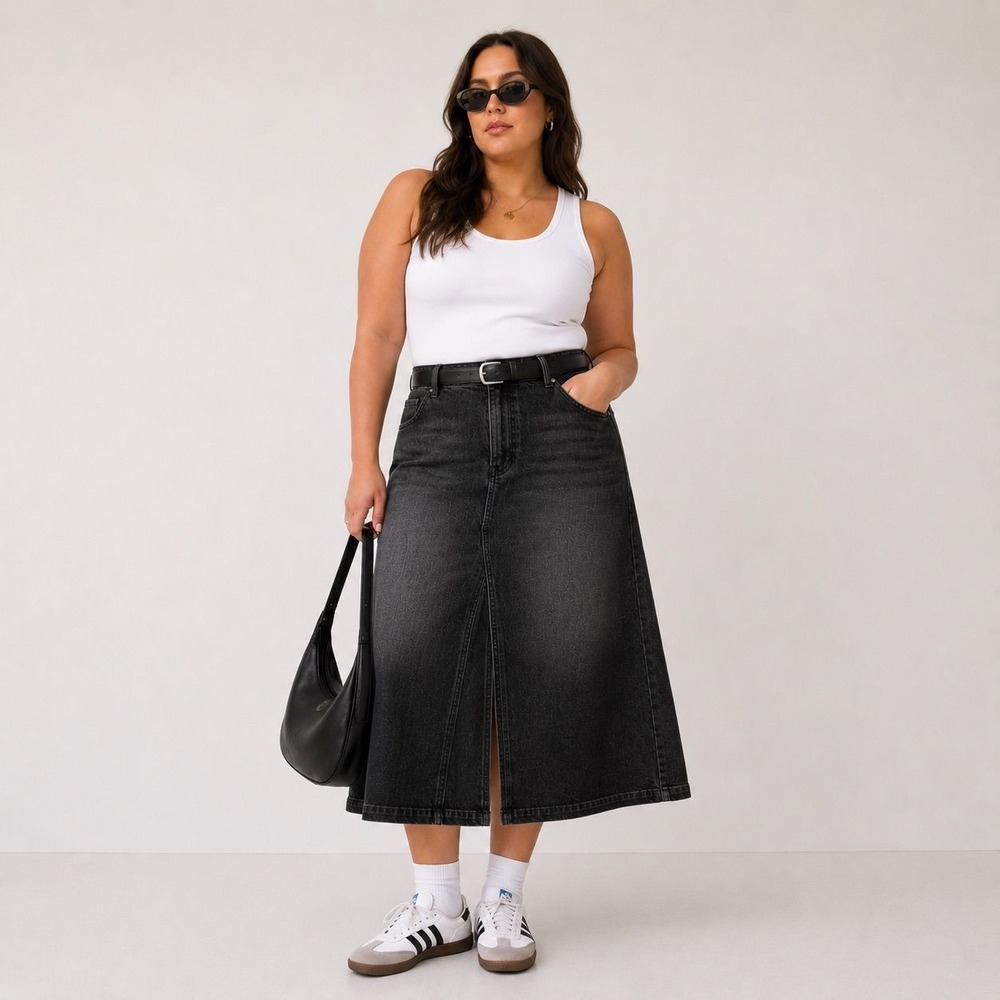 Banana Republic Denim Skirt Size 12 (NEW $90) Black Denim
